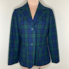 80s Pendleton Wool Blazer Jacket 12 Womens Tartan Plaid Academia Vintage Preppy