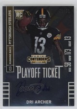 2014 Contenders Playoff Ticket /99 Dri Archer (Ball in Right Arm) Rookie Auto RC