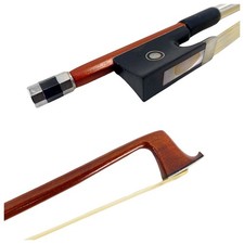 3/4 Violin Bow Brazil Wood Stick Ebony Frog Bow Natural Mongolian Horsehair