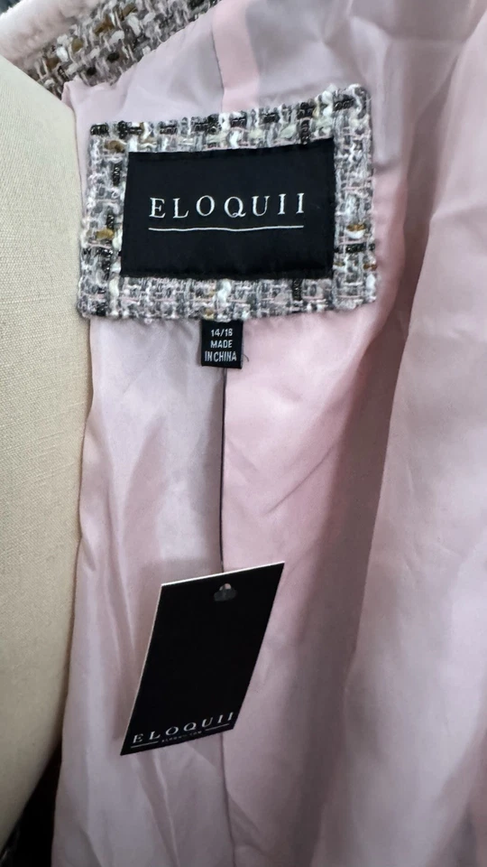 Chaquetón largo manga larga rosa boucle talla 14/16 Eloquii para mujer Foto 4 de 4