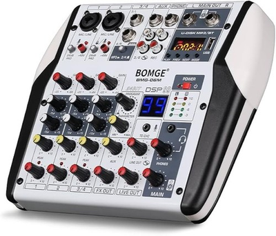 #ad #ad BOMGE Professional 6 Channel Bluetooth DJ Audio Mixer Controller with USB Audio $29.99
