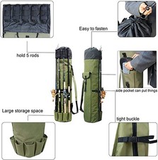 Cylinder Outdoor Fishing Bag Multifunctional Fishing Rod Bag Sea Rod Fishing Gea