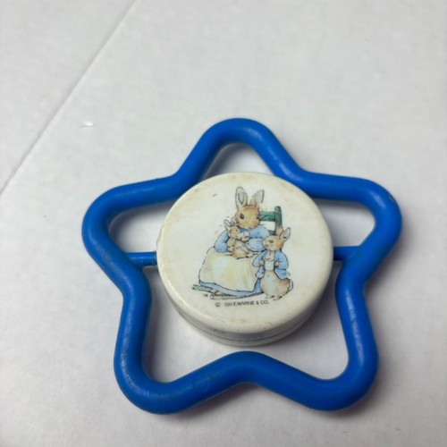 Vintage 1990 Peter Rabbit Enfamil ProSobee Blue Star Baby Rattle Beatrix Potter