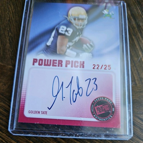 Notre Dame ND Football Card Golden Tate Autograph Auto Irish Press Pass  Ticket  - Picture 3 of 3