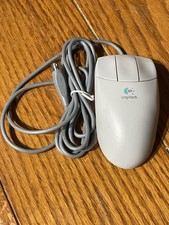 Vintage Logitech M-C43 PS/2 Wired Ball Mouse Gray 3 Button Retro PC 1990s OEM