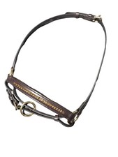 Premium Leder Pferdeshow Kopfband für Fohlen mit Strass schwarz/braun