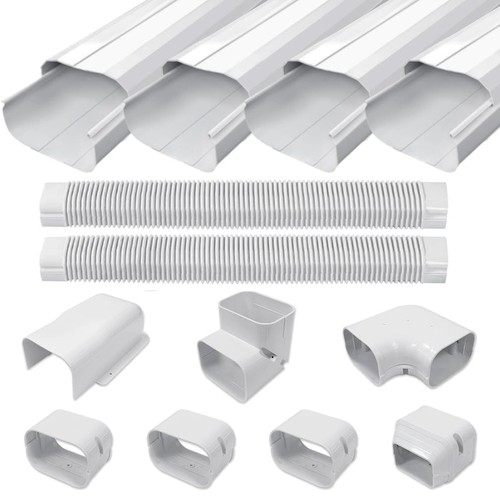 Cestluck 4'' 17 Ft PVC Decorative Pipe Line Cover Kit for Ductless Mini Split - Picture 1 of 7
