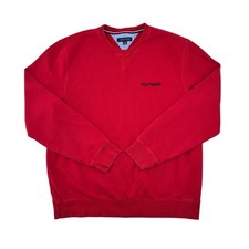 Tommy Hilfiger Men's Red Crewneck Pullover Sweatshirt - XL