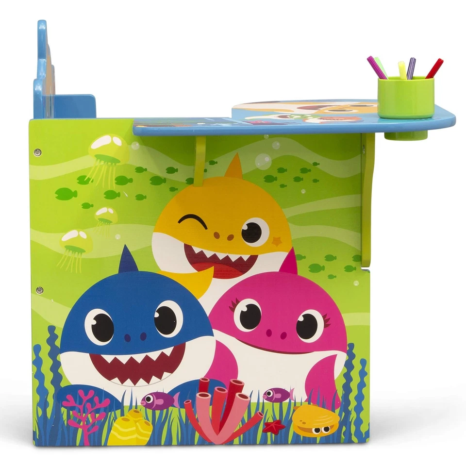 Baby Shark Chair Desk With Storage Bin For Kids Durable Low Height Design - Image 4 of 4