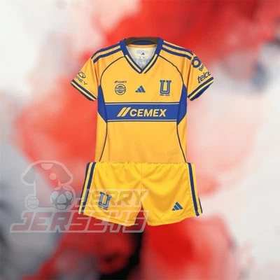 ADIDAS TIGRES UANL HOME YELLOW 2025 SOCCER KID JERSEY