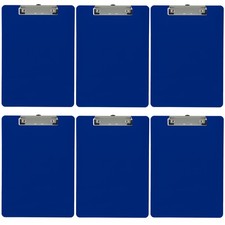 Plastic Clipboard Opaque Color Letter Size Low Profile Clip Pack of 6 Dark Blue