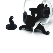 Black Witch Hat 3D Charms, 18x20mm - US Seller
