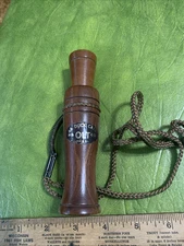 Vintage P.S. OLT - 66 Duck Call - Wood - PERKIN, IL With Lanyard Beautiful Wood