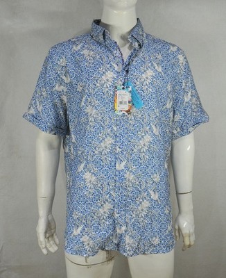 Robert Graham Men's Olin Shirt 3XL Tailored Fit Floral Blue NWT