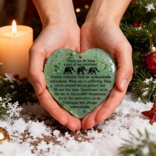 Friendship Elephant Christmas Sisterhood Ornament, Ceramic DecorGift