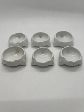 Lot of 6 Vintage Open Salts Cellars white porcelain, footed, Vienna Austria