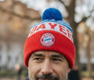 Fan Ink Bayern Munich - Olympia Pom Beanie, Blue, Red & White, One Size