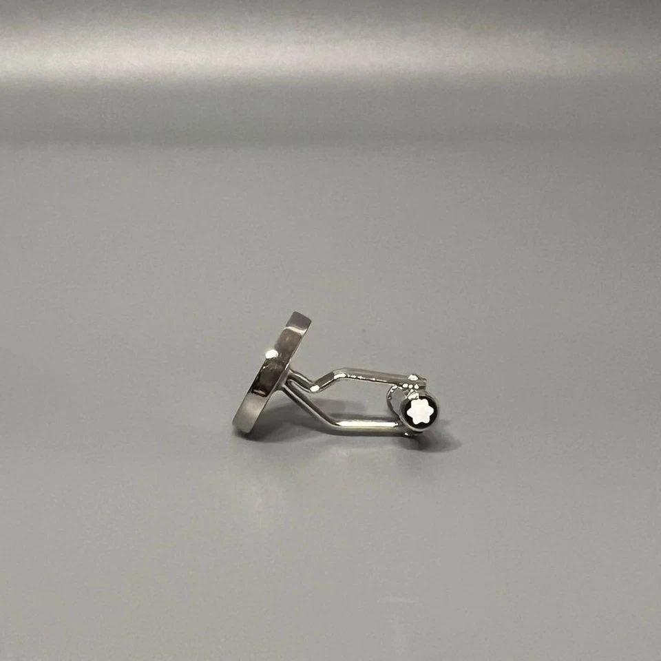 Montblanc Gemelos Meisterstuck Negro Plata Metal Bola Devolución Caja Redonda Foto 4 de 4