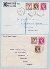 Great Britain 1953 SG 522,525,526 First Day Covers x2 to Canada/Austria Cat £120