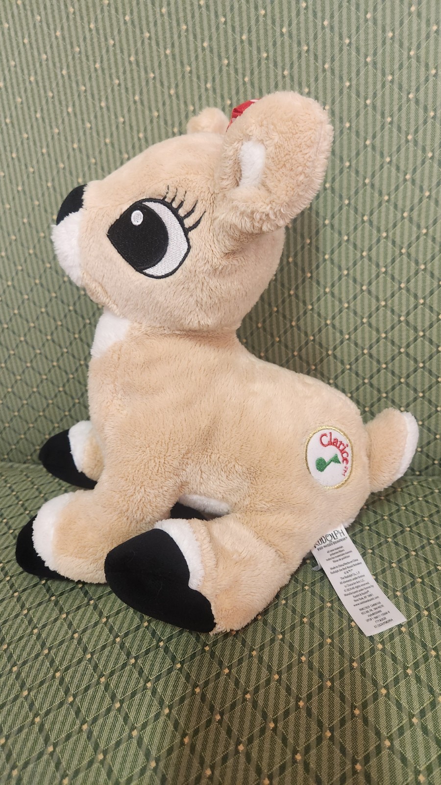 Clarice Rudolph The Red Nosed Reindeer 11” Plush Lights Up Plays Music Works