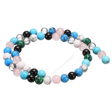 50pcs Mixing Color Natural Stone Beads 6mm Round Loose Bead