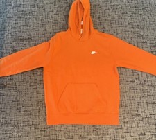 Nike Men's Sportswear Club Fleece Pullover Hoodie Size Large Orange BV2654 872