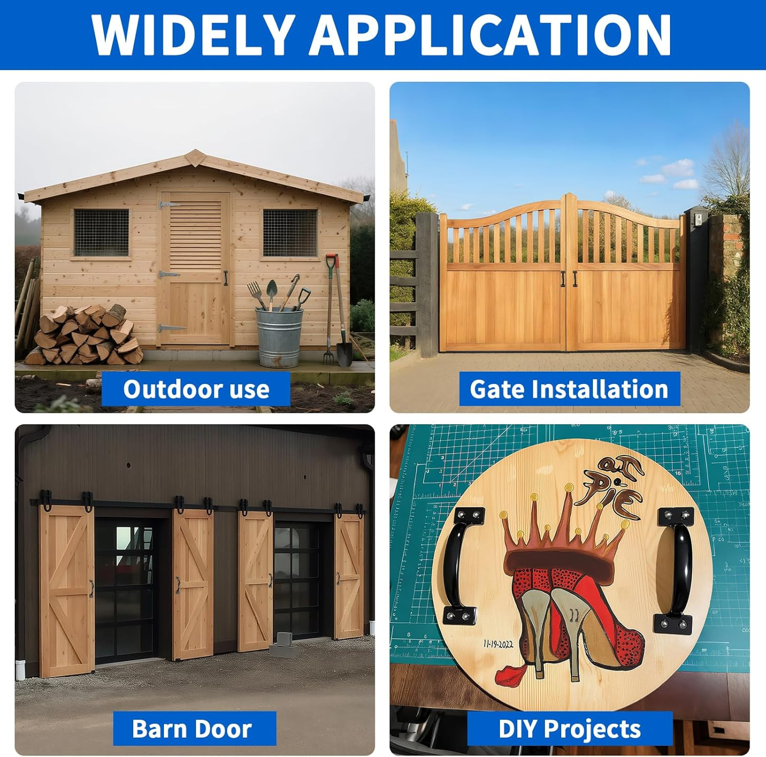 2PCS 6-1/2 Inch Pulls Black Door Pull Handle Metal Kitchen Cabinets Furniture Wa