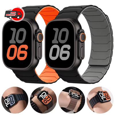 Magnetic Silicone Strap for Apple Watch Band 38-49mm iWatch Ultra 10 9 8 7 SE