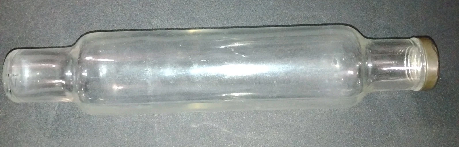 Vintage Clear Glass Hollow Rolling Pin Baking Decor Kitchen Gadgets 14" Long