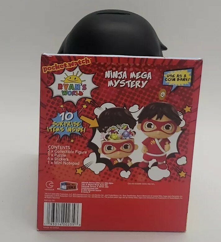 Ryan's World Mega Mystery Figure Ninja Ryan 10 Surprises Coin Bank Kids Toy NEW