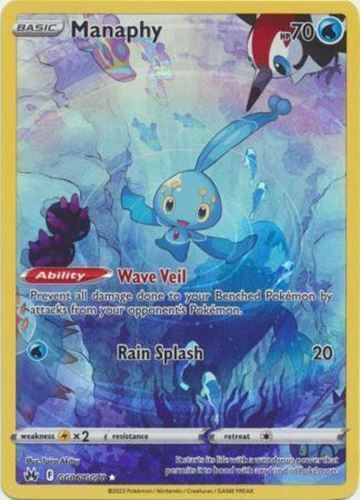 Manaphy - GG06/GG70 - Pokemon Crown Zenith Galarian Gallery Holo Card NM Manaphy - GG06/GG70 - Pokemon Crown Zenith Galarian Gallery Holo Card NM