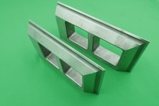 Bevel Edge Steel Rectangular Blocks Pair 9 5/8" x 5" & 8 3/8" x 5" Dated 1966