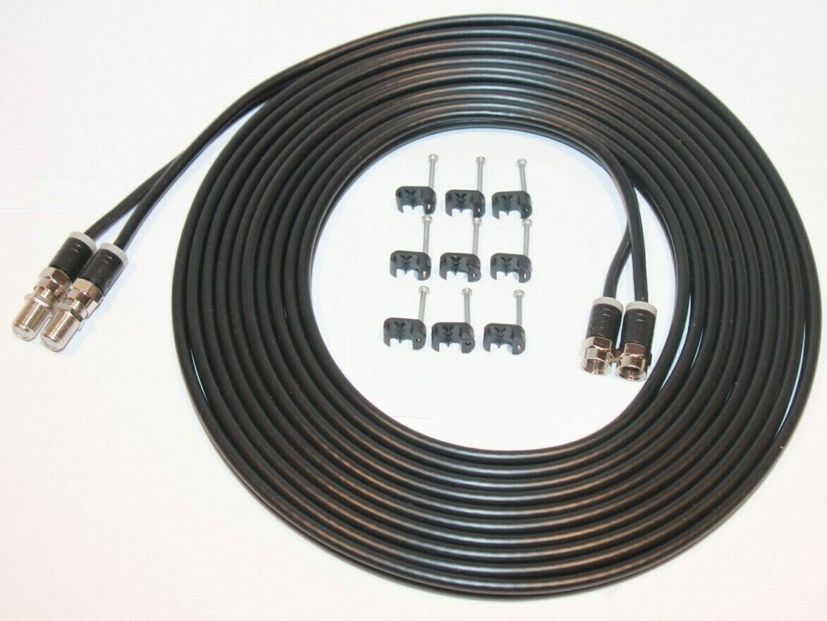 Sky Q / Sky+ HD Twin Coax Extension Cable - Shotgun Satellite Lead For Sky, Freesat 7 thumbnail image
