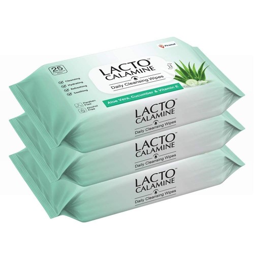 Lacto Calamine Daily Face Cleansing Wipes Face Gel Face Lotion Combo Pack. - Picture 2 of 4