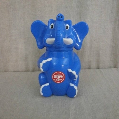 Blue Circus Elephant Greatest Show on Earth Souvenir Mug w/ Handle Lid - Picture 1 of 6