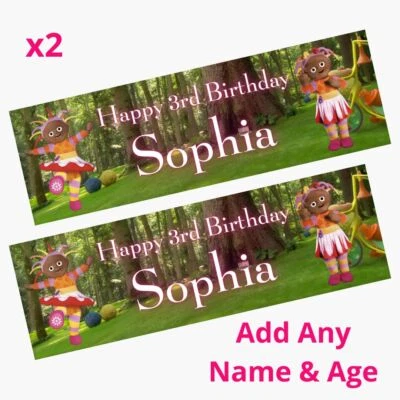 MADVINYL 2x Personalised UPSY Daisy Theme Birthday Banner LARGE Kids Party Poster