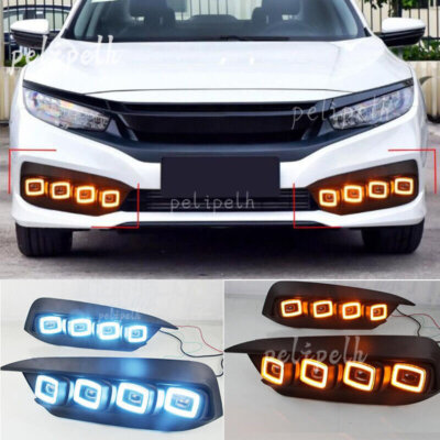 LED DRL Fog Light Bumper Kit For 2016-2018 Honda Civic - Daytime Running Lights & Turn Signal
