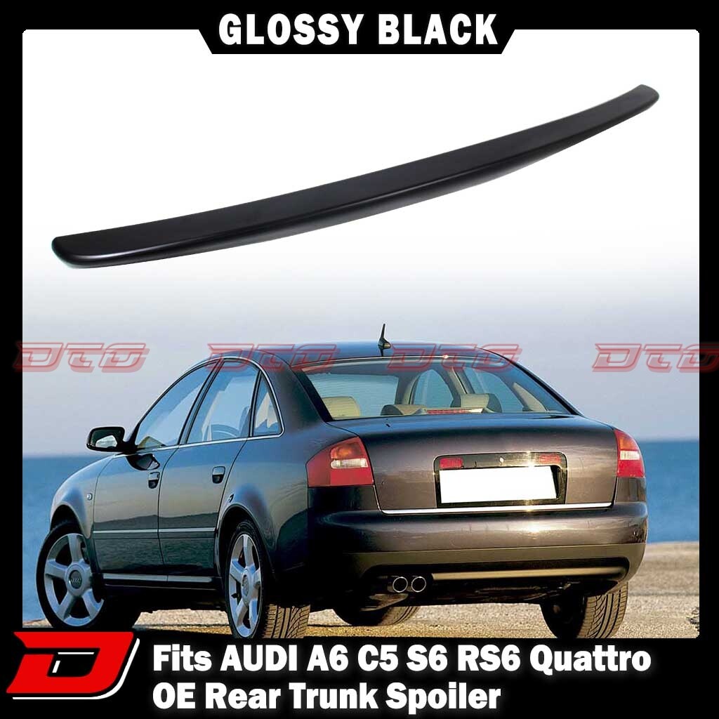 Rear Spoiler Lip For Audi A6 S6 C5 4B Sedan – Trunk Mount, Black