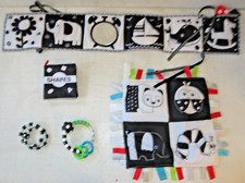 Black White High Contrast Baby Sensory Tummytime Toy Lot Bundle