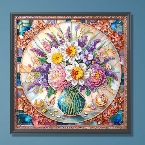 5D DIY Partial Special Shaped Drill Diamond Painting Kit Flower Decor 30x30cm - Afbeelding 2 van 48