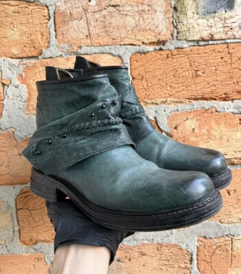 98 Airstep Green Leather Women's Boots Size EUR 40