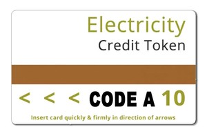 AMPY ELECTRIC CARD// 10 UNIT//CREDIT TOKEN//CODE A //25 CARDS// VALUE 250
