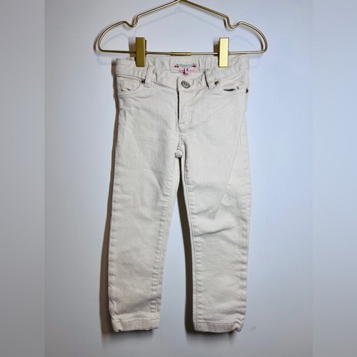 Bonpoint Girls Cream White Denim Pants 4 - Picture 4 of 10