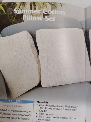 Vest Pillows Throw Knit Knitting Digest Booklet Magazine Patterns Y2K July 2001 - Picture 11 of 14