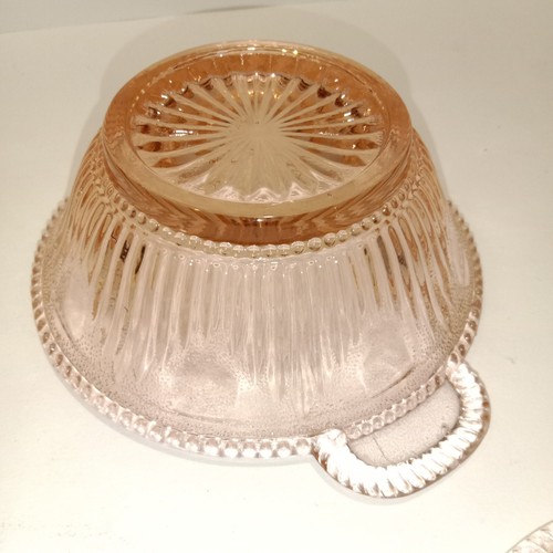 Ancien sucrier, bonbonnière ou drageoir, en Verre Rose moulé Bayel ou Portieux - Picture 10 of 10