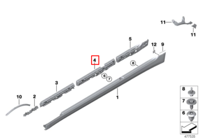 51777387345 Supporting Ledge Left BMW 5 Series G30 G31 F90-m5 for  