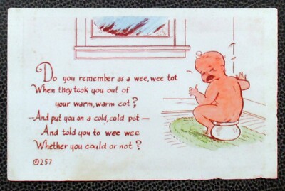 VTG Kromekolor #257 Postcard Baby Humor by Noble non-posted