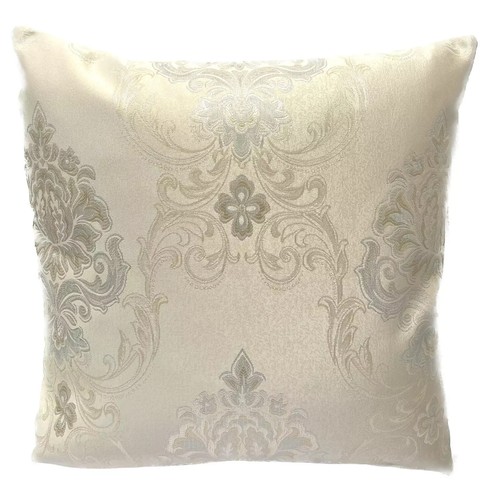 Golden Cream Cushion Covers 18X18" 45X45 cm Grey Damask Glitter Shimmer Jacquard - Picture 9 of 12
