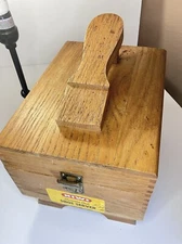 Vintage KIWI Hand Crafted Oak Valet Shoe Shine Wooden Dovetail Box