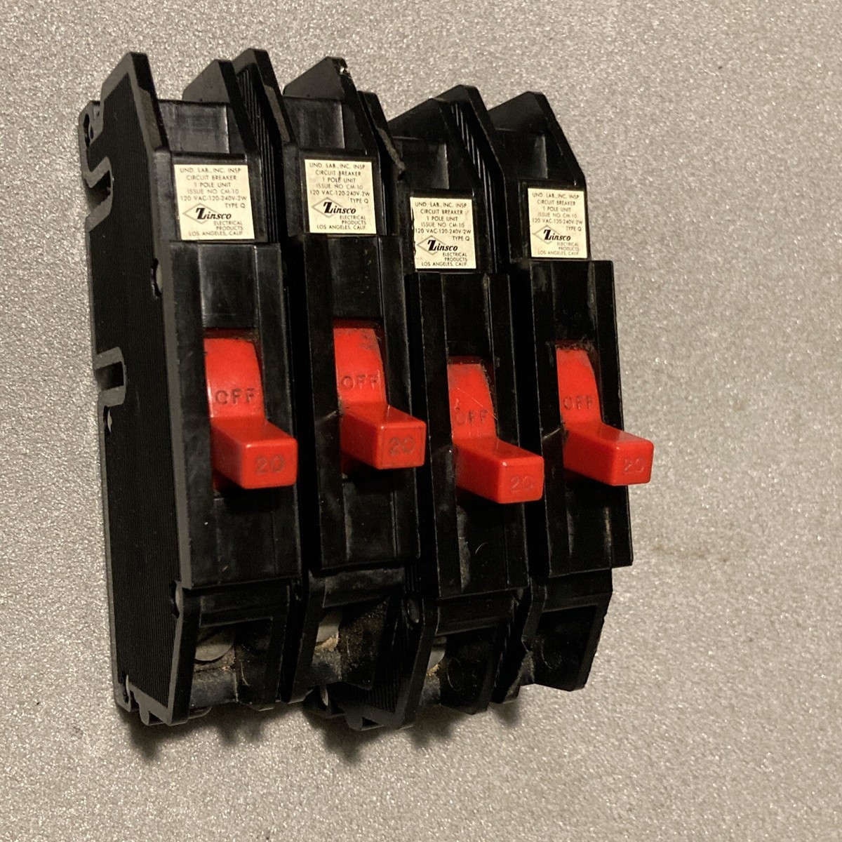 Zinsco Q20 Magnetrip 20 Amp 1 Pole Circuit Breaker 20A 1P Type Q